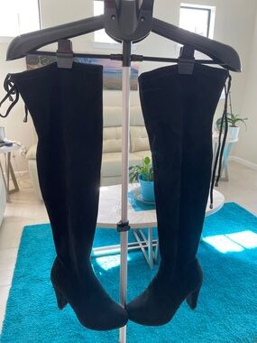 Vepose Black Heeled Boots for Women